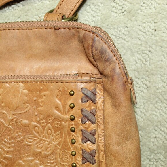 The Sak Loyola Embossed Leather Convertible Mini Backpack Crossbody Bag Purse - Picture 8 of 11